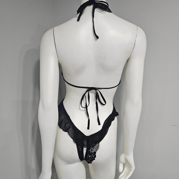 Pure Desire Cut-out Ruffle Trim Crotchless Teddy - Picture 4 of 4
